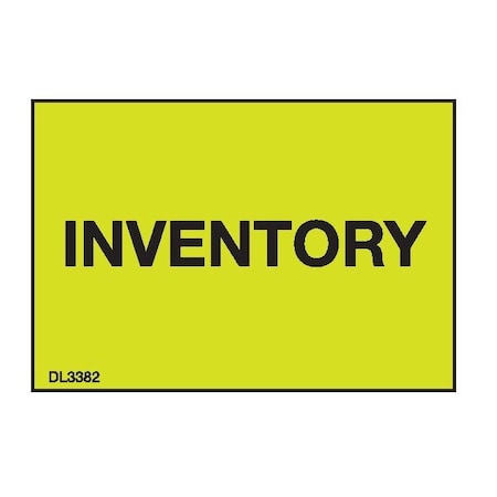 Decker Tape Products Label, DL3382, INVENTORY, 1-3/8" X 2" DL3382